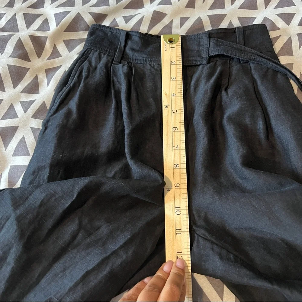 Aritzia Wilfred‎ Kafka Belted Linen Blend Pleated Cargo Pants Black Size 00